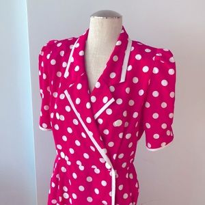 Pink polka dot vintage dress
